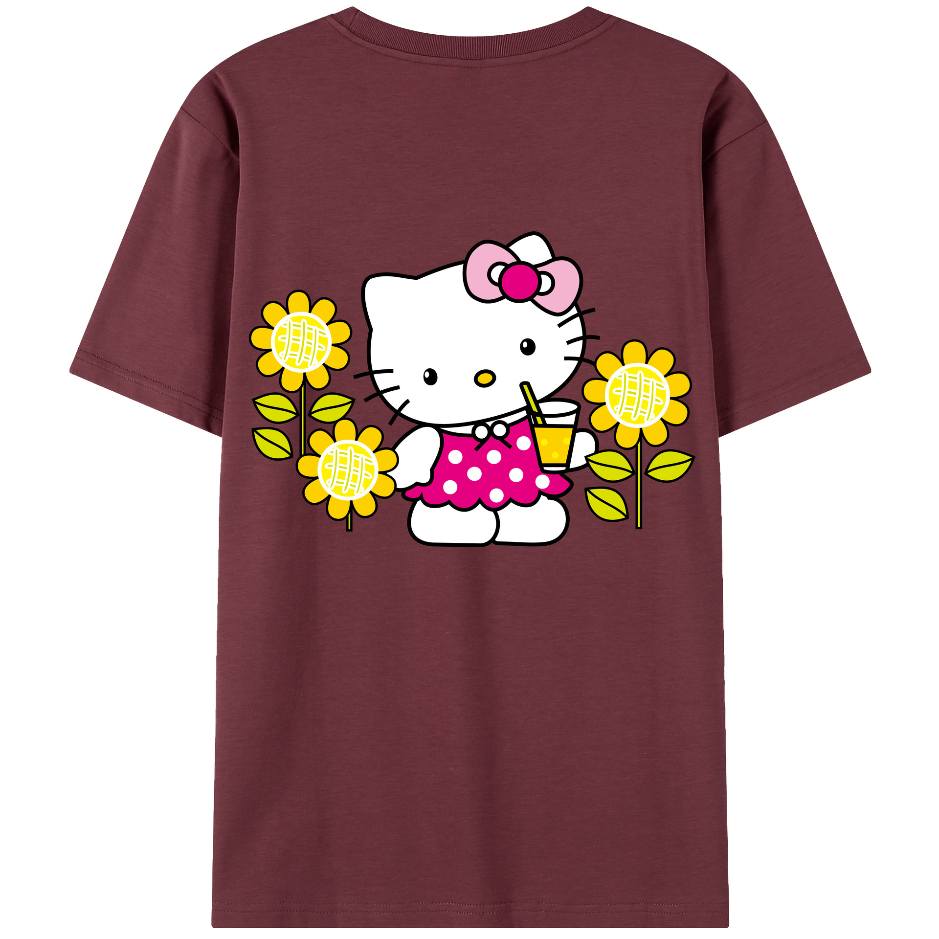 （画像用） Hello Kitty ハローキティ 綿100％半袖Tシャツ（背面プリント）